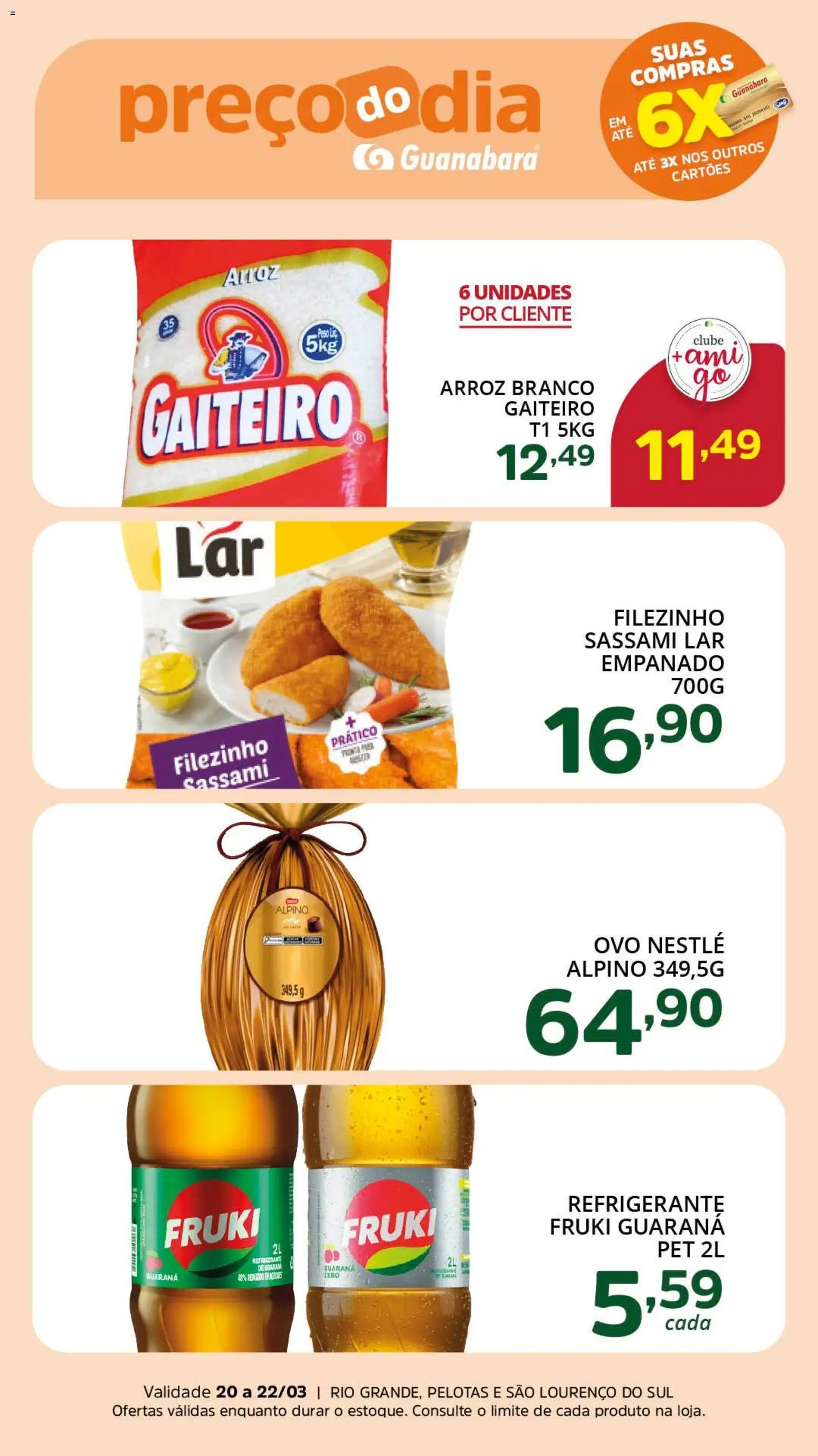 Pré-Visualização do folheto "Supermercado Guanabara - Ofertas da semana" da loja Supermercado Guanabara válido a partir de 20/03/2026 - Arroz, Refrigerante, Guaraná