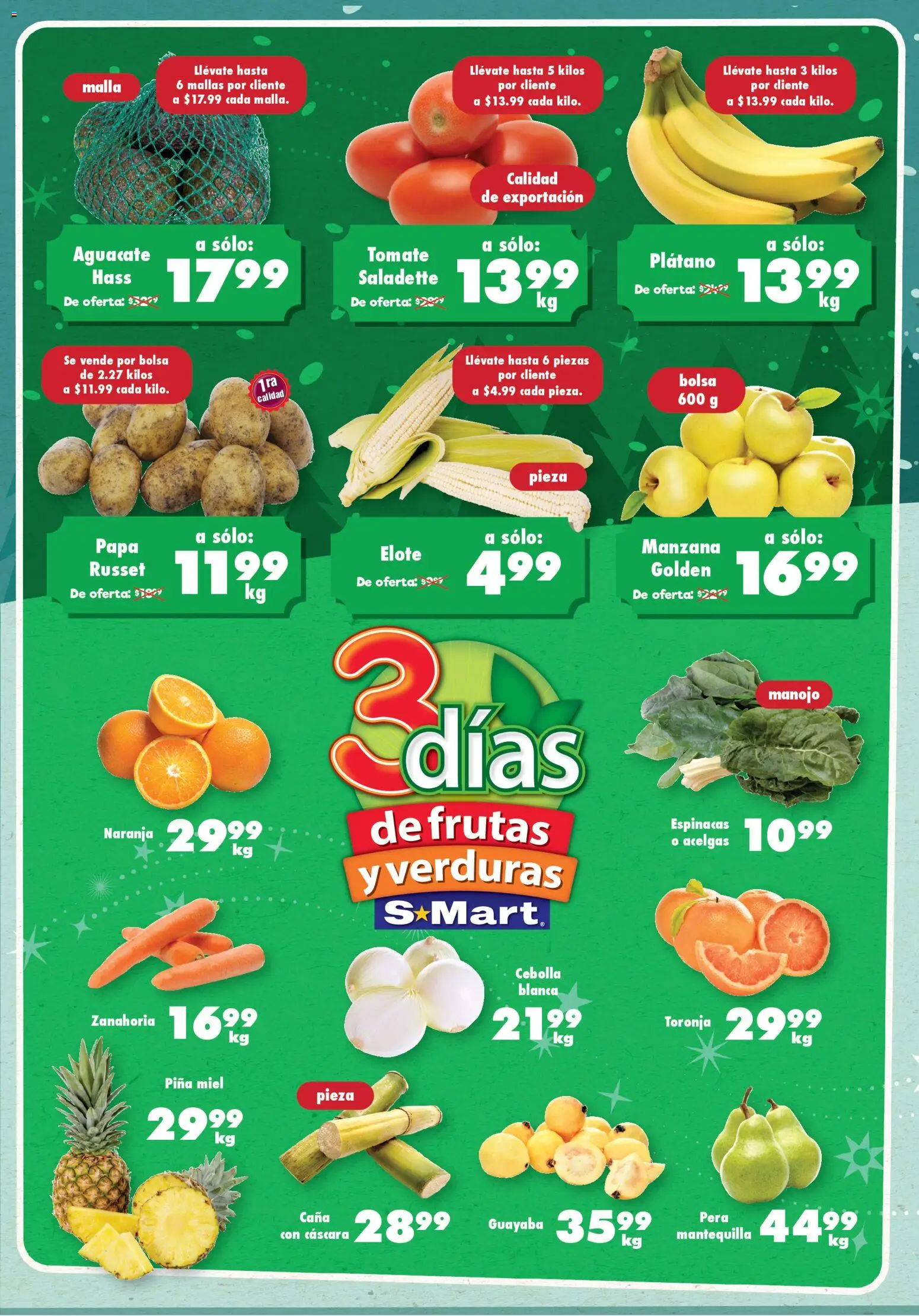 Vista previa las ofertas de la tienda S-Mart - Folleto desde el 11/11/2025 - Verduras, Bolsa, Mantequilla, Espinacas, Piña, Miel, Toronja, Malla