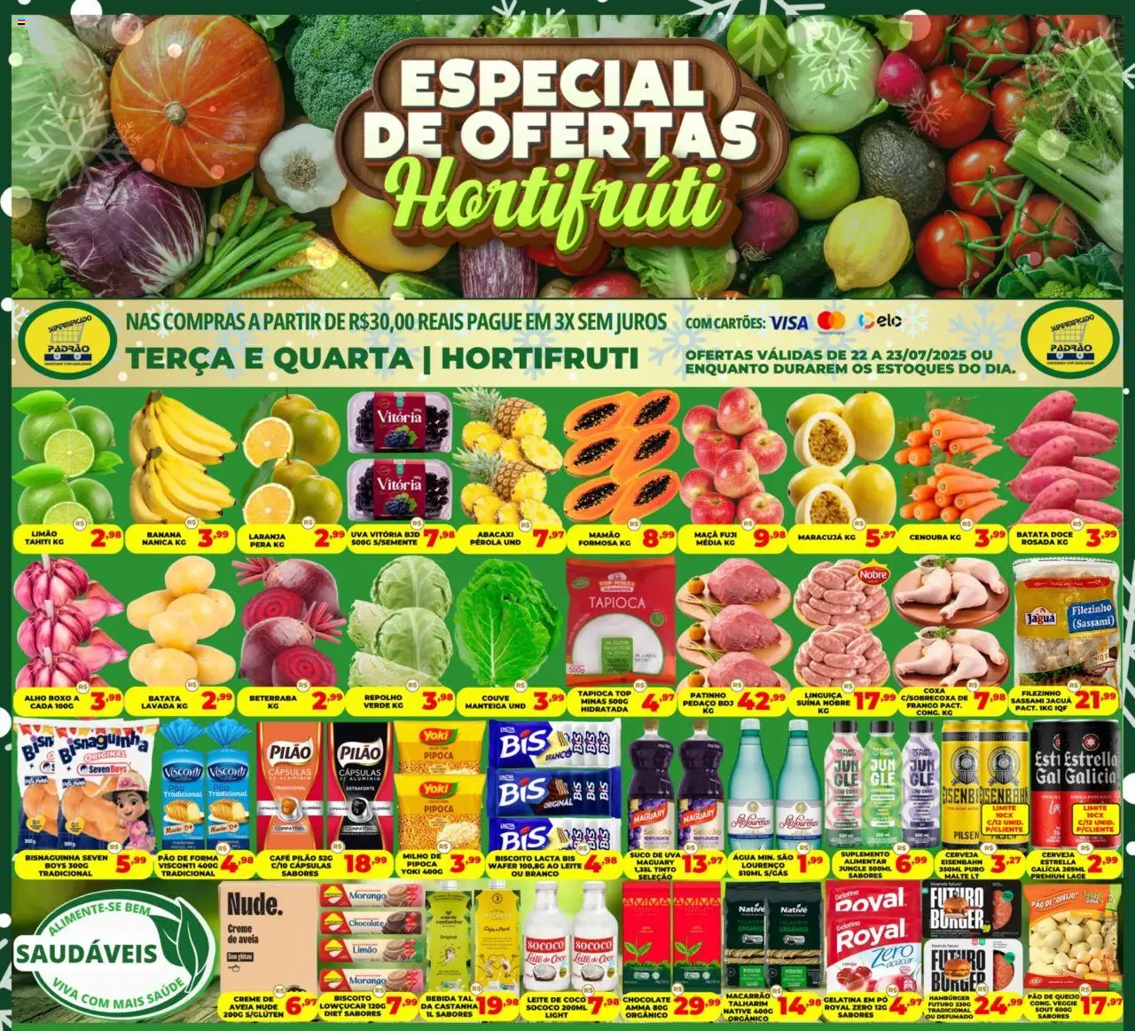 Supermercado Padrão folheto "Ofertas Hortifruti" válido a partir de 22/07/2025 - número de página 1