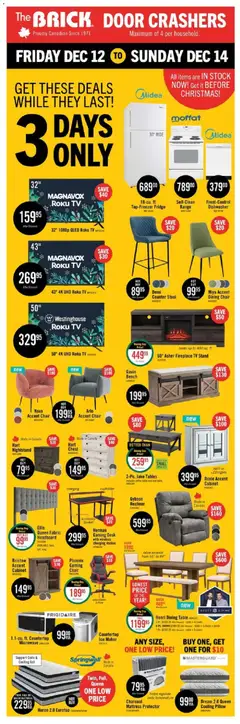 Preview of leaflet Weekly flyer / circulaire from shop The Brick is valid from Dec 12, 2025