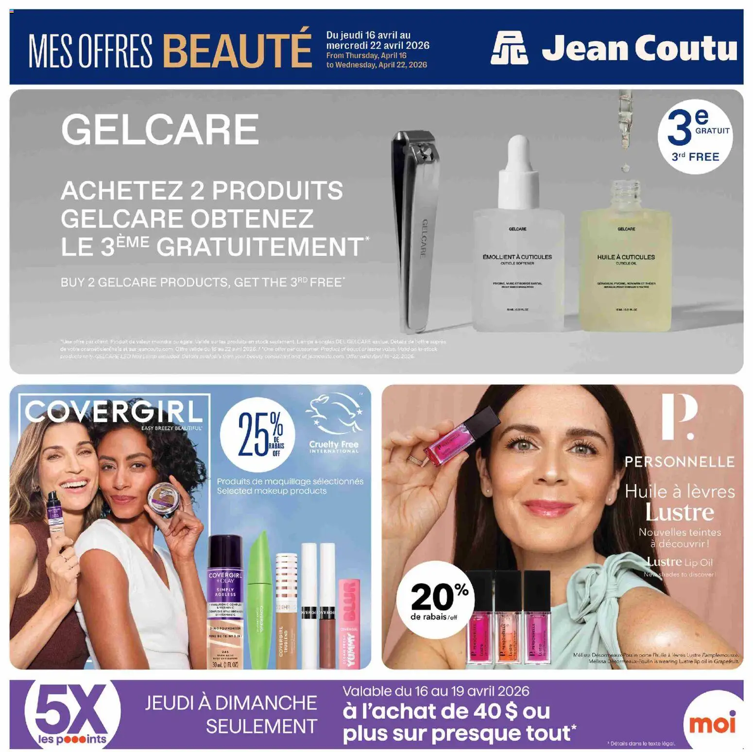 Preview of leaflet Jean Coutu - Encart Offre Beauté from shop Jean Coutu is valid from Apr 16, 2026