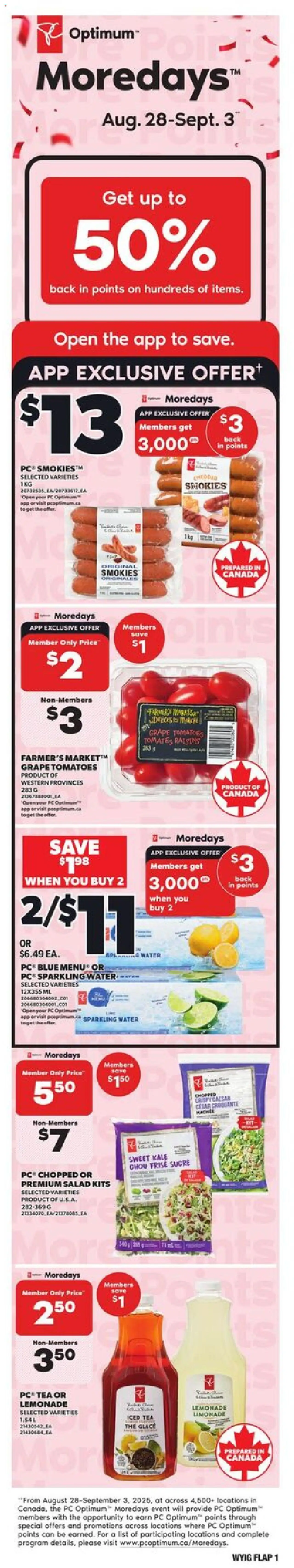 Loblaws flyer valid from Aug 28, 2025 - page number 1