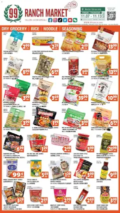 Ad Preview of 99 Ranch Market Dry Grocery | Rice | Noodle | Seasoning from 11/07/2025