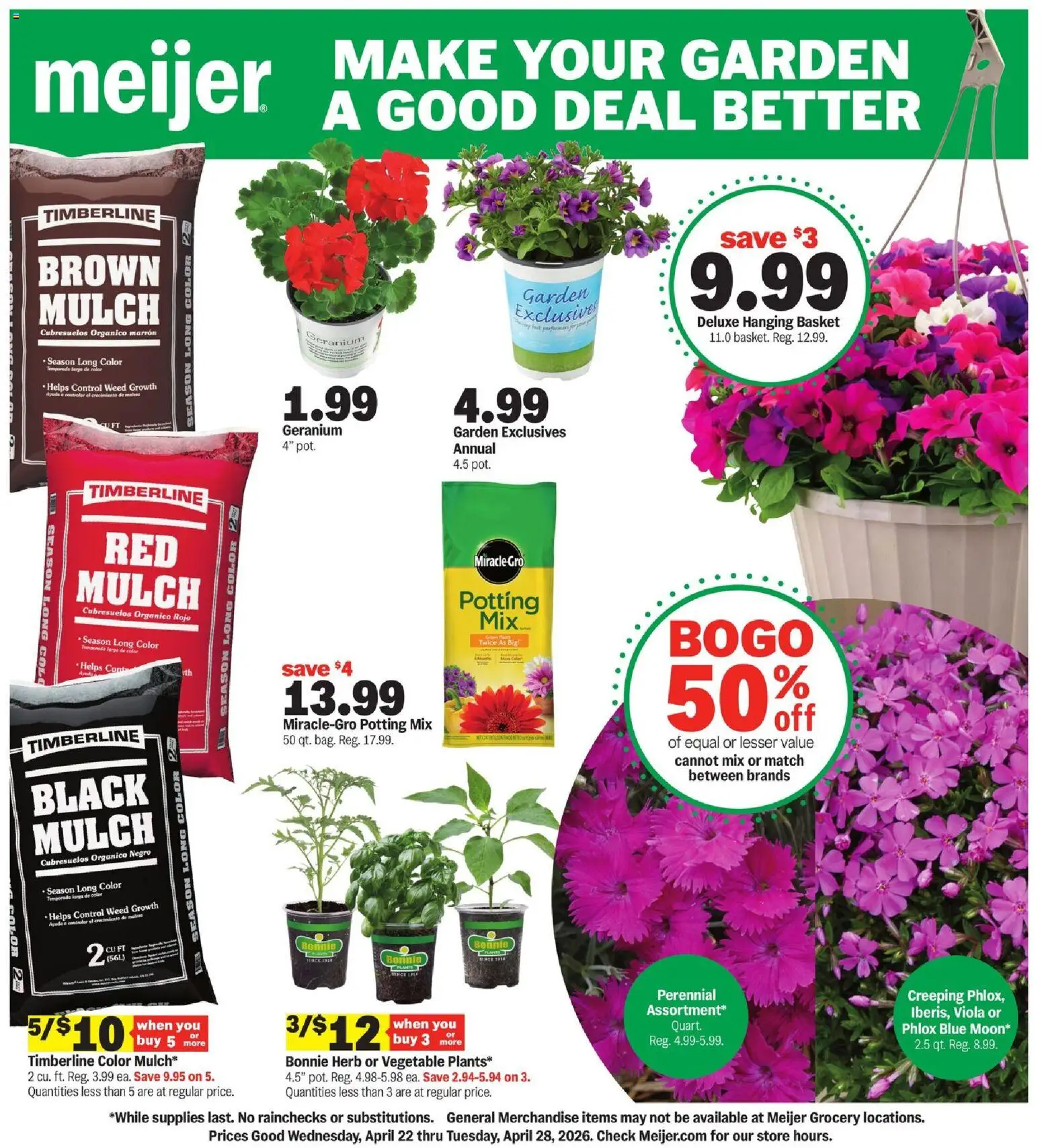 Ad Preview of Meijer Meijer Make Your Garden a Good Deal Better from 04/22/2026 - Basket