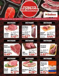 Pré-Visualização do folheto "Ofertas Ponto da Carne" da loja Supermercado Dalben válido a partir de 16/07/2025