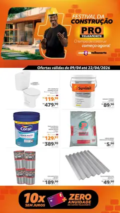 Pré-Visualização do folheto "Telhanorte ofertas Pro" da loja Telhanorte válido a partir de 09/04/2026