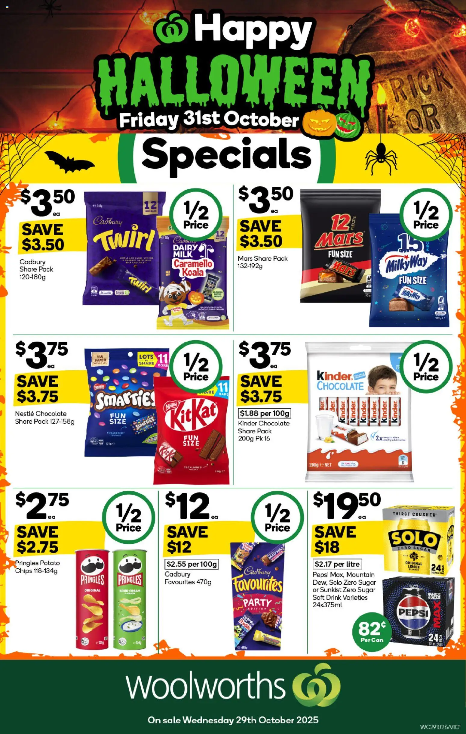 Woolworths catalogue valid from 29/10/2025 - page 1 - Milk, Dairy, Chocolate, Sour cream, Pepsi, Cream, Sugar, Lemon