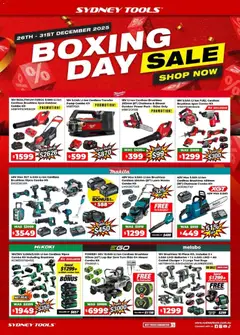 Preview of catalogue Catalogue from shop Sydney Tools valid 26/12/2025