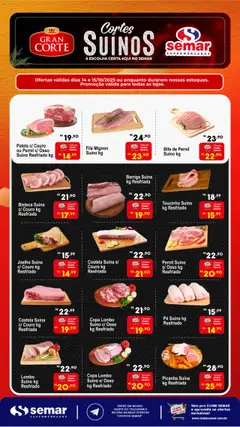 Pré-Visualização do folheto "Ofertas do Açougue" da loja Semar Supermercado válido a partir de 14/10/2025