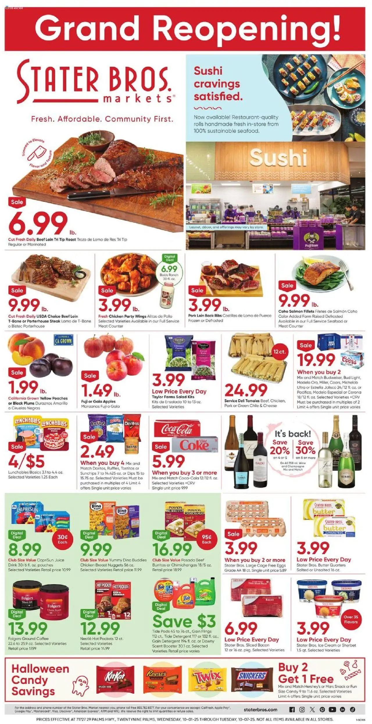 Stater Bros Weekly Ad from 10/01/2025 - Flyer - Page number 1