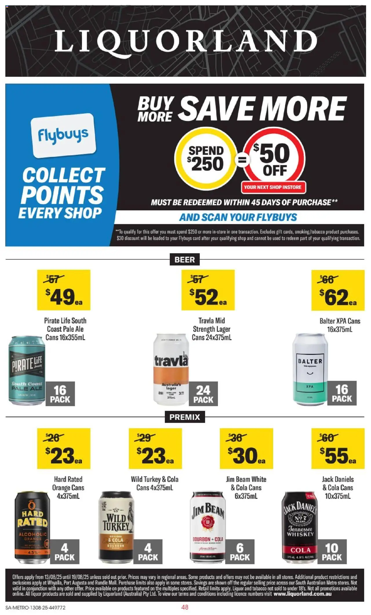 Liquorland catalogue valid from 13/08/2025 - page 1 - Jim Beam, Beer, Bourbon, Whiskey, Turkey, Jack Daniel’s
