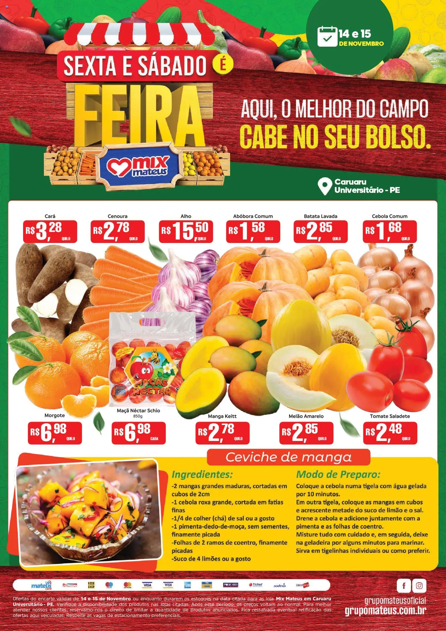 Pré-Visualização do folheto "Ofertas Sexta e Sabado" da loja Mateus válido a partir de 14/11/2025