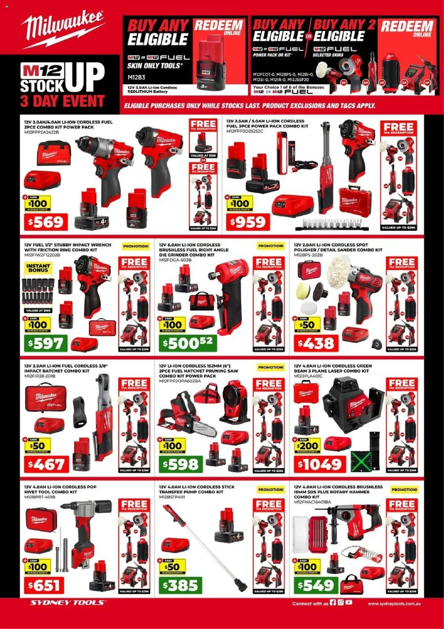 Preview of catalogue Sydney Tools Milwaukee 3 Day Event from shop Sydney Tools valid 16/04/2026