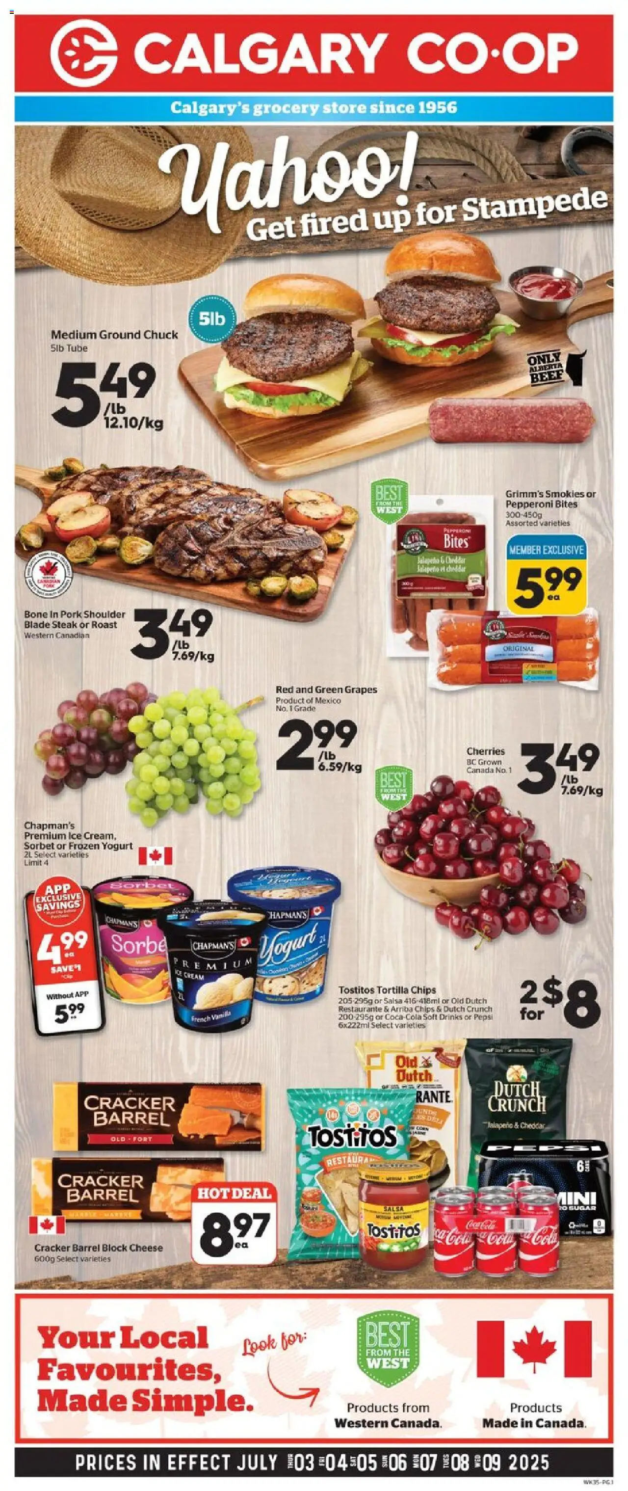 Calgary Co-op flyer valid from Jul 03, 2025 - page number 1 - Thé
