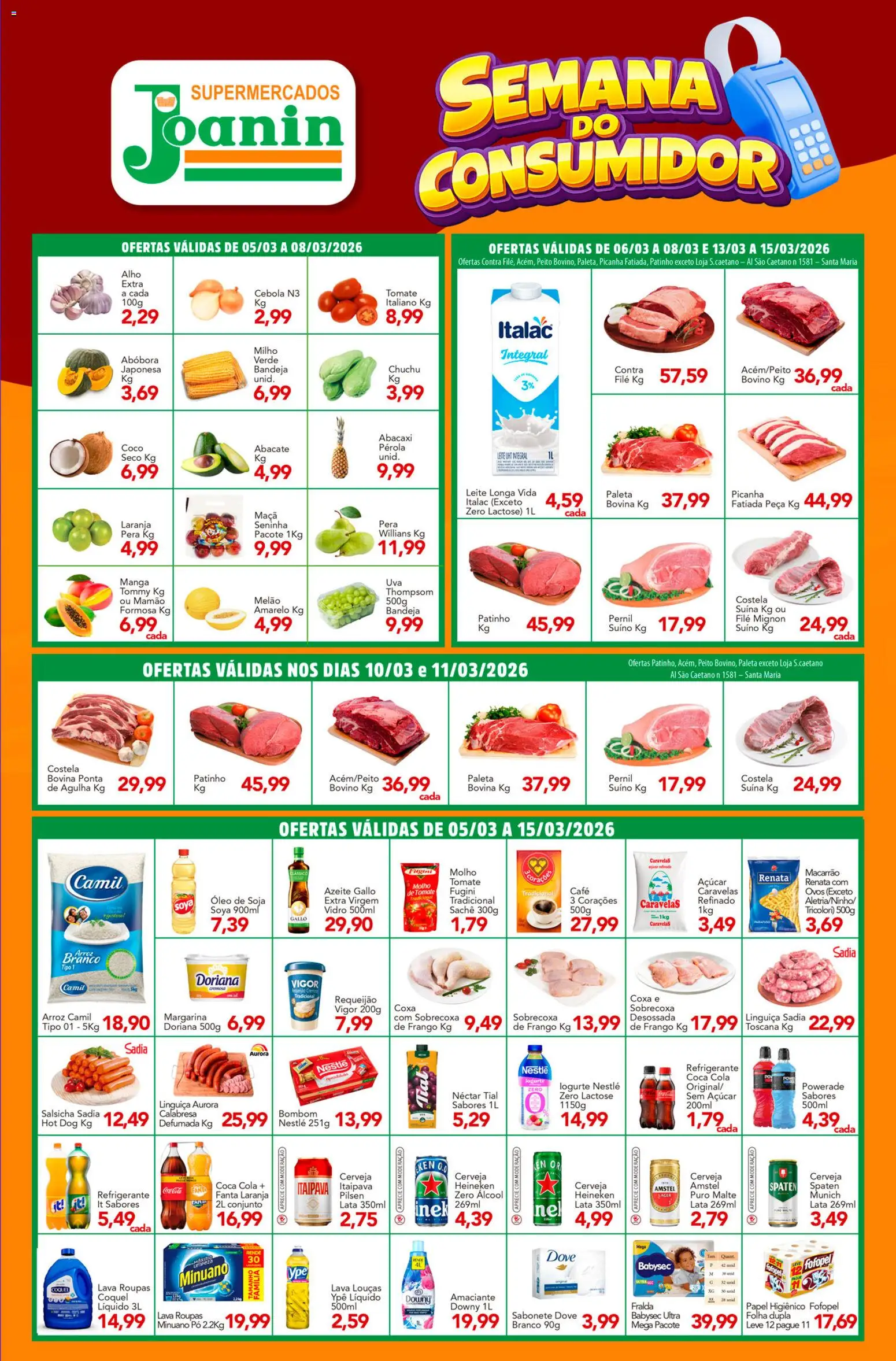 Pré-Visualização do folheto "Supermercados Joanin - Ofertas da semana" da loja Supermercados Joanin válido a partir de 05/03/2026