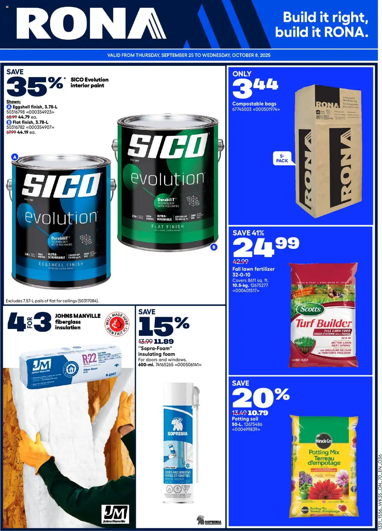 Rona flyer valid from Sep 25, 2025 - page number 1