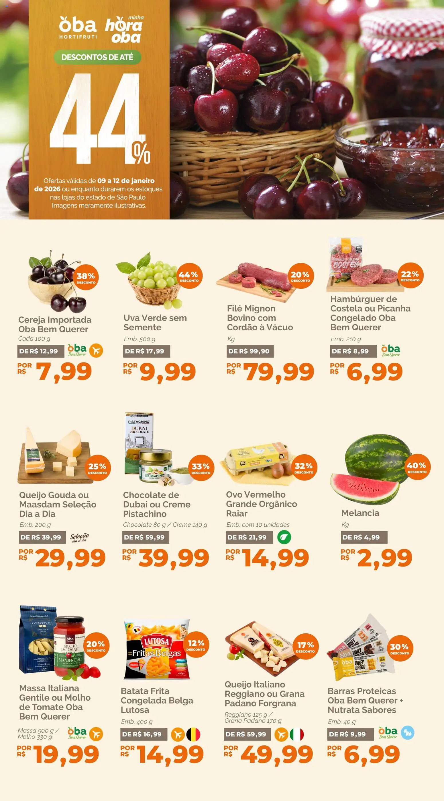 Pré-Visualização do folheto "Ofertas da semana" da loja Oba Hortifruti válido a partir de 09/01/2026