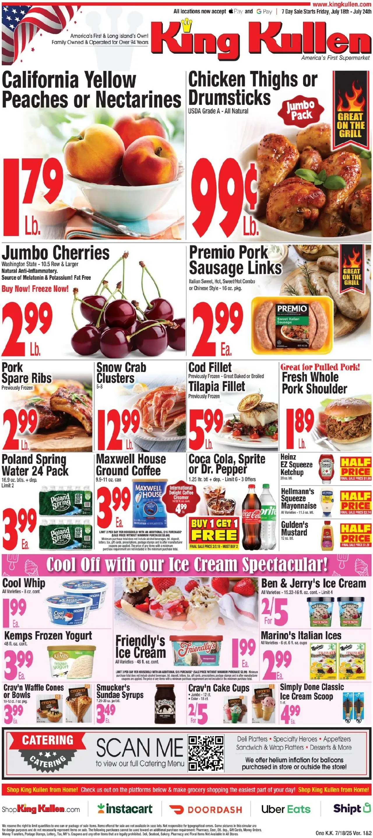 King Kullen Weekly Ad from 07/18/2025 - Flyer - Page number 1
