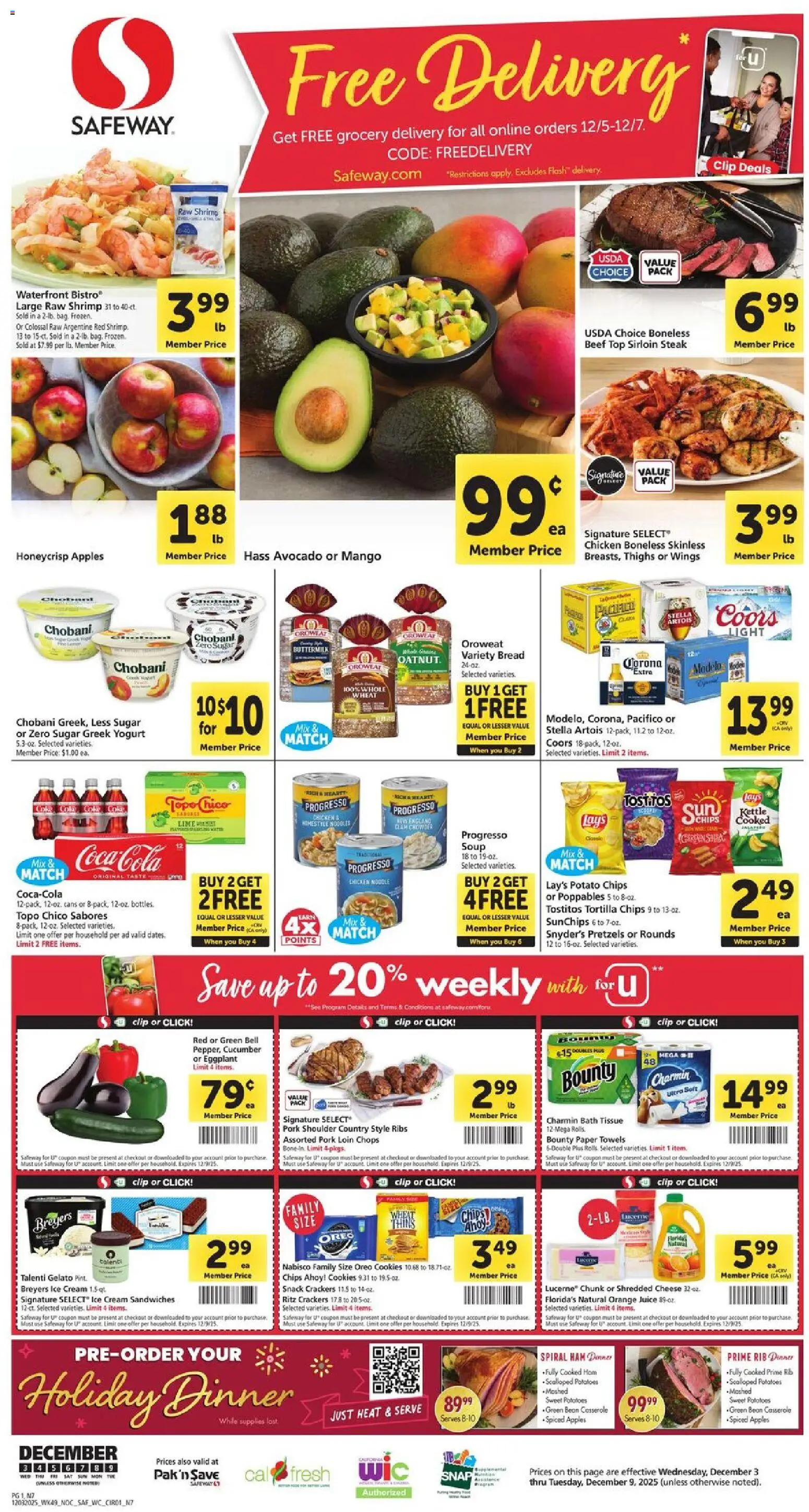 Ad Preview of Safeway Weekly Ad from 12/03/2025