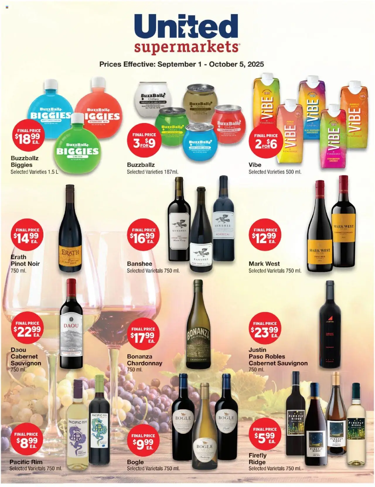 United Supermarkets September Alcohol Flyer from 09/01/2025 - Flyer - Page number 1