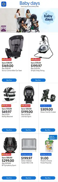 Preview of leaflet Baby Days from shop Walmart is valid from Sep 11, 2025
