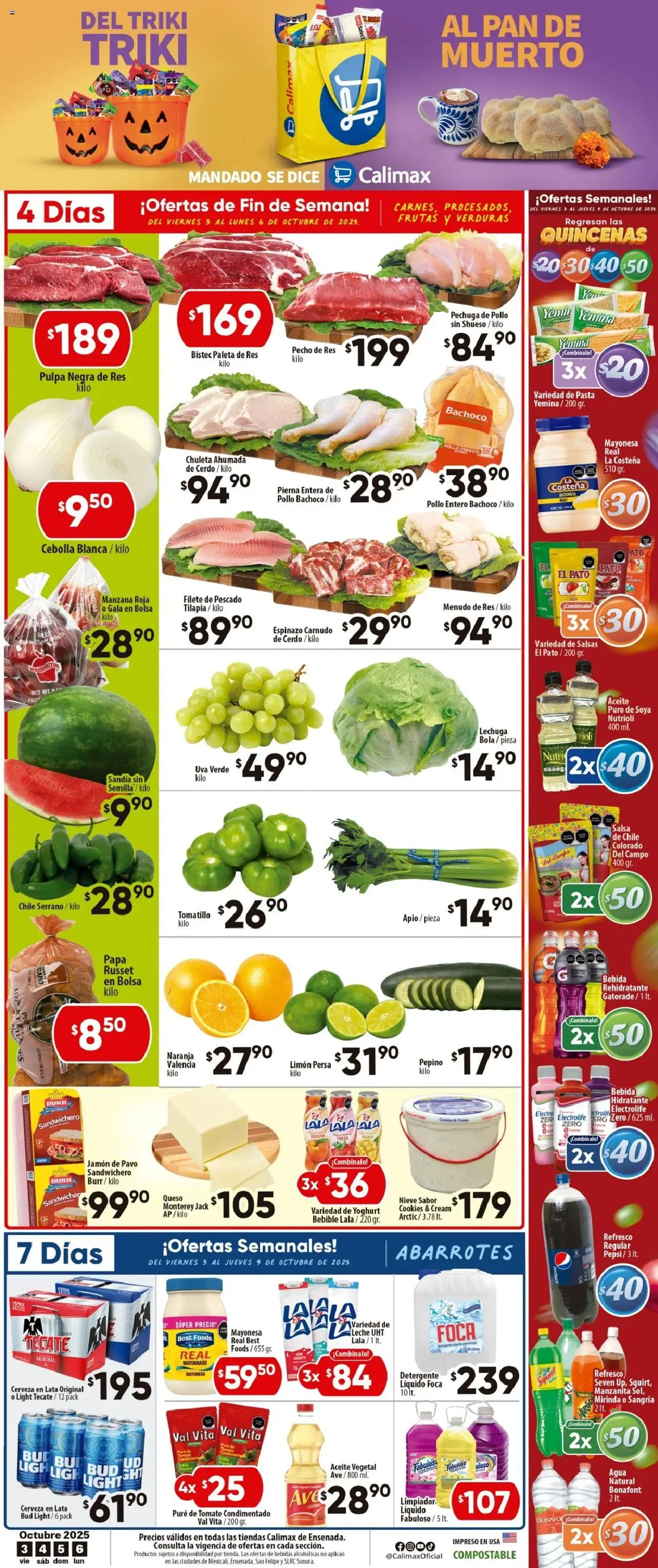 Folleto Ensenada Calimax y sus promociones válidas desde el 03/10/2025 - Número de página 1