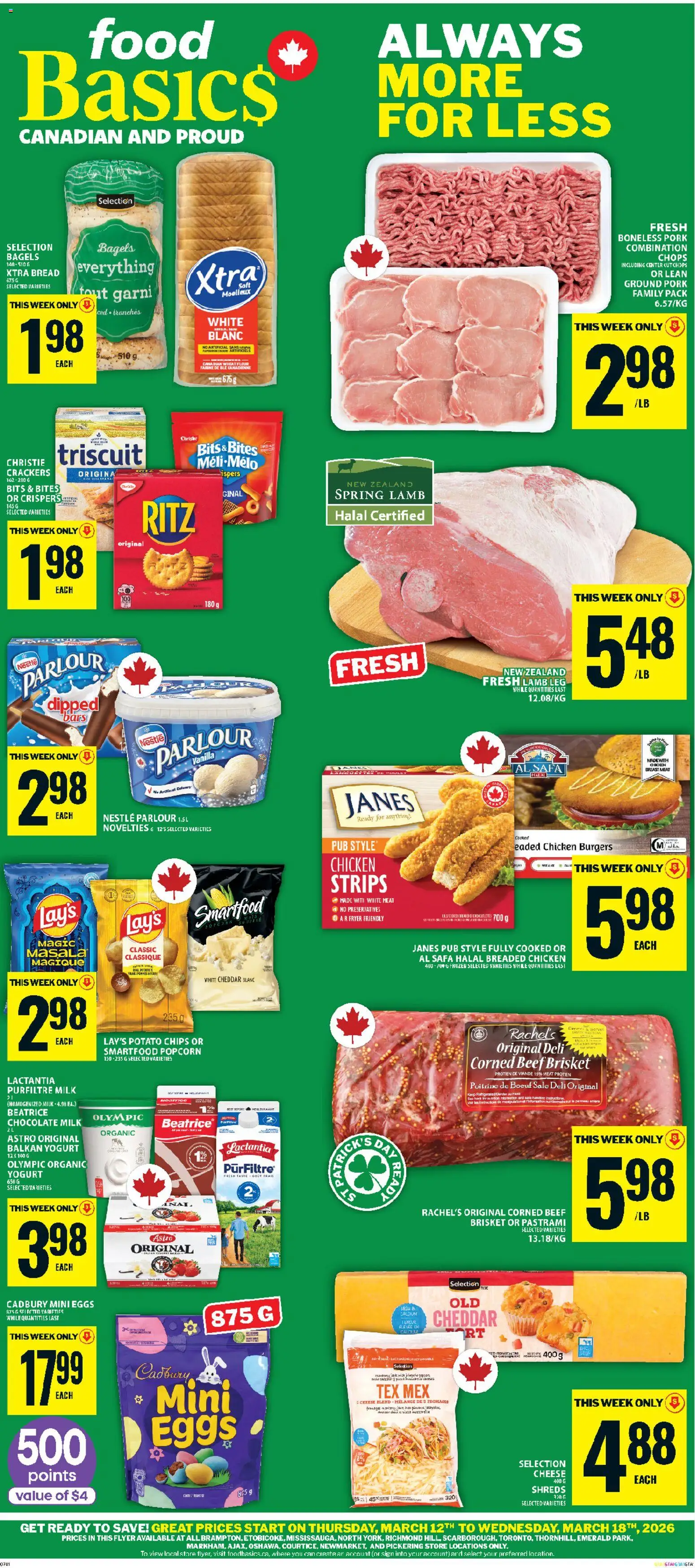 Preview of leaflet Food Basics weekly flyer - Ajax from shop Food Basics is valid from Mar 12, 2026