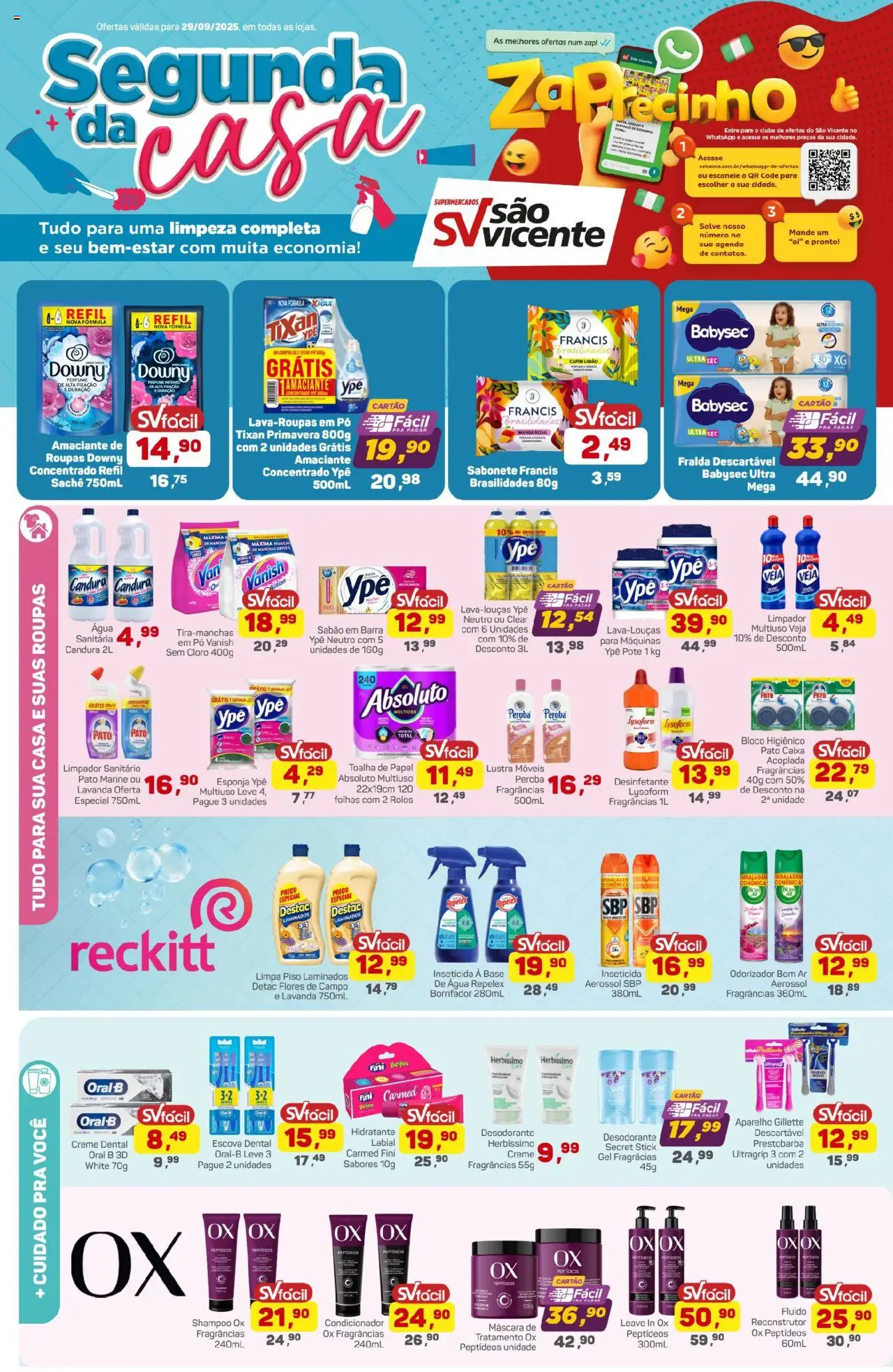 Supermercados São Vicente folheto "Ofertas da semana" válido a partir de 29/09/2025 - número de página 1 - Perfume, Flores, Sabonete, Desinfetante, Piso, Inseticida, Esponja, Lustra móveis