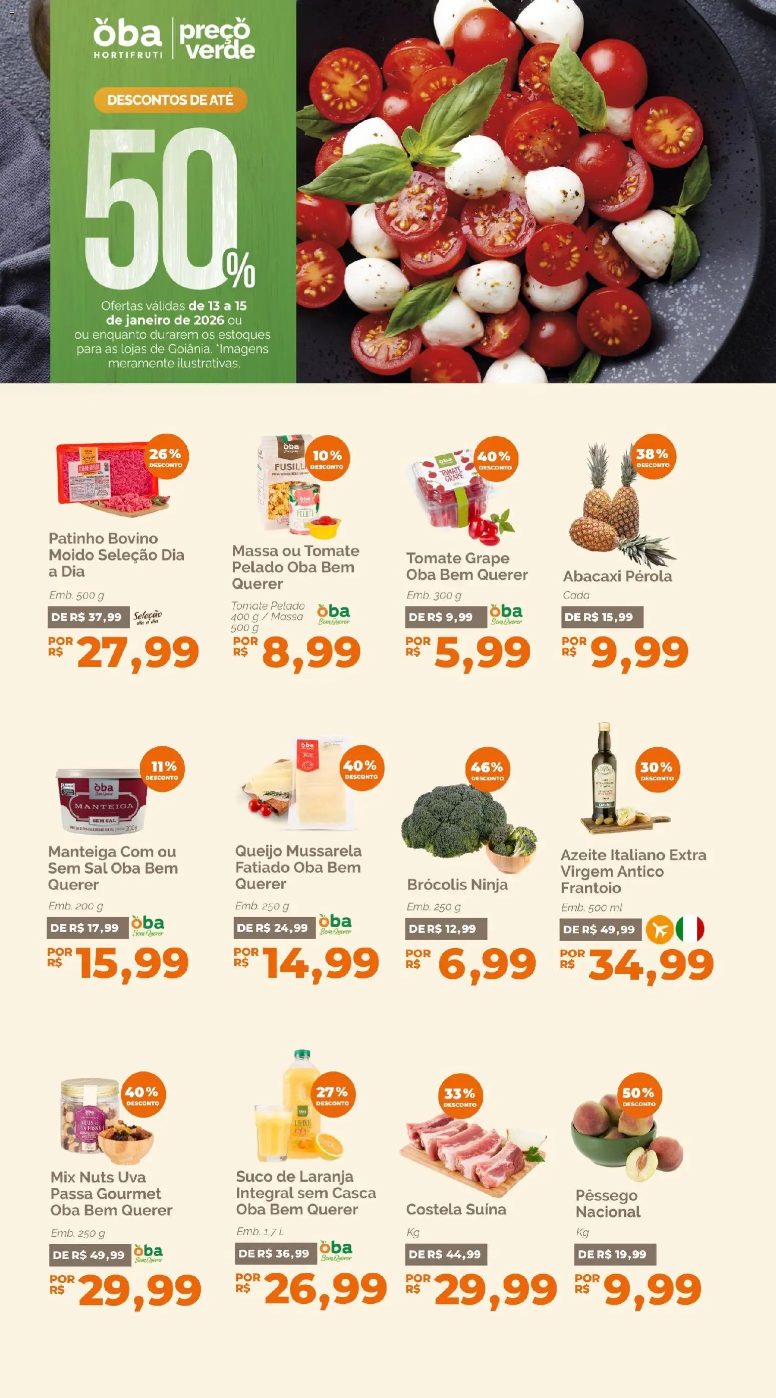 Pré-Visualização do folheto "Ofertas da semana" da loja Oba Hortifruti válido a partir de 13/01/2026