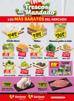 Vista previa las ofertas de la tienda Soriana - Frescos del Mandado Mercado: Ags, Nay, Jal, Qro, Col, Mich, Gto, Hgo, Tlax, Mor, Pue, Gro, Oax, Edo. de Mex, CDMX, Zac y desde el 17/02/2026 