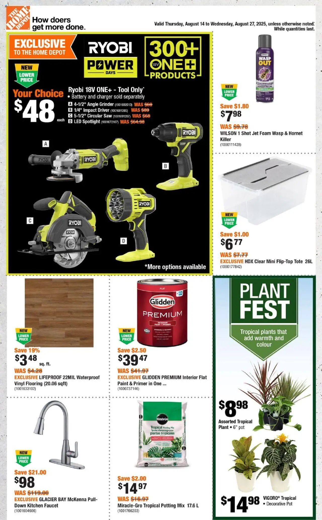 Home Depot flyer valid from Aug 14, 2025 - page number 1
