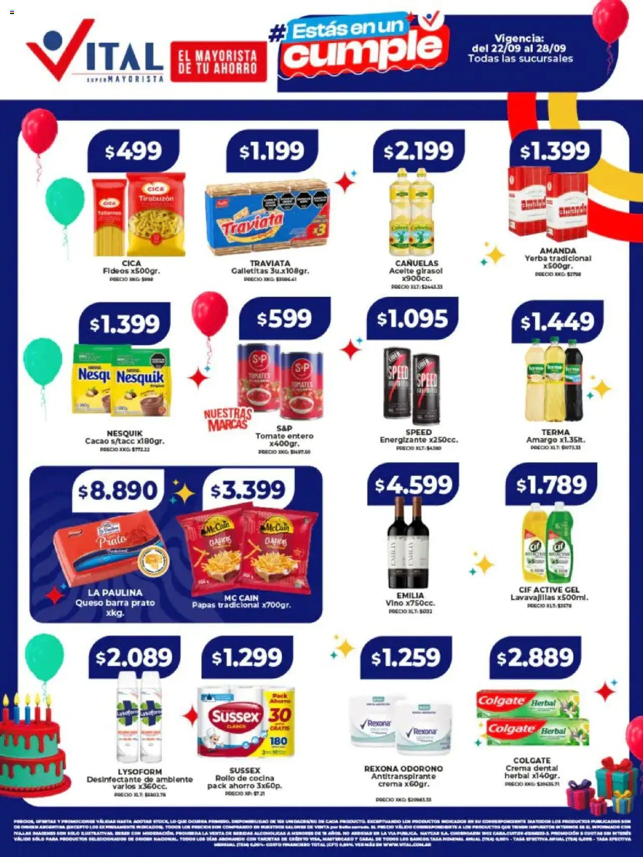 Vital Ofertas - Abasto del 22/09/2025 >> Catálogo