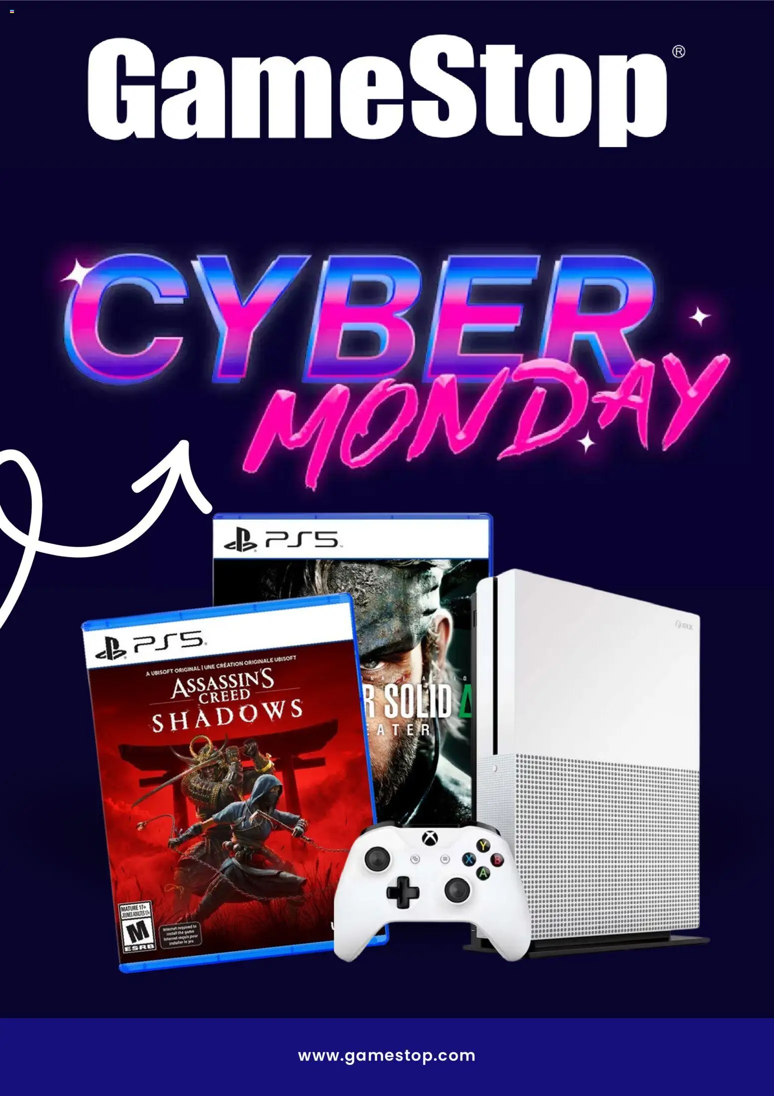 Ad Preview of GameStop Cyber Monday from 11/30/2025