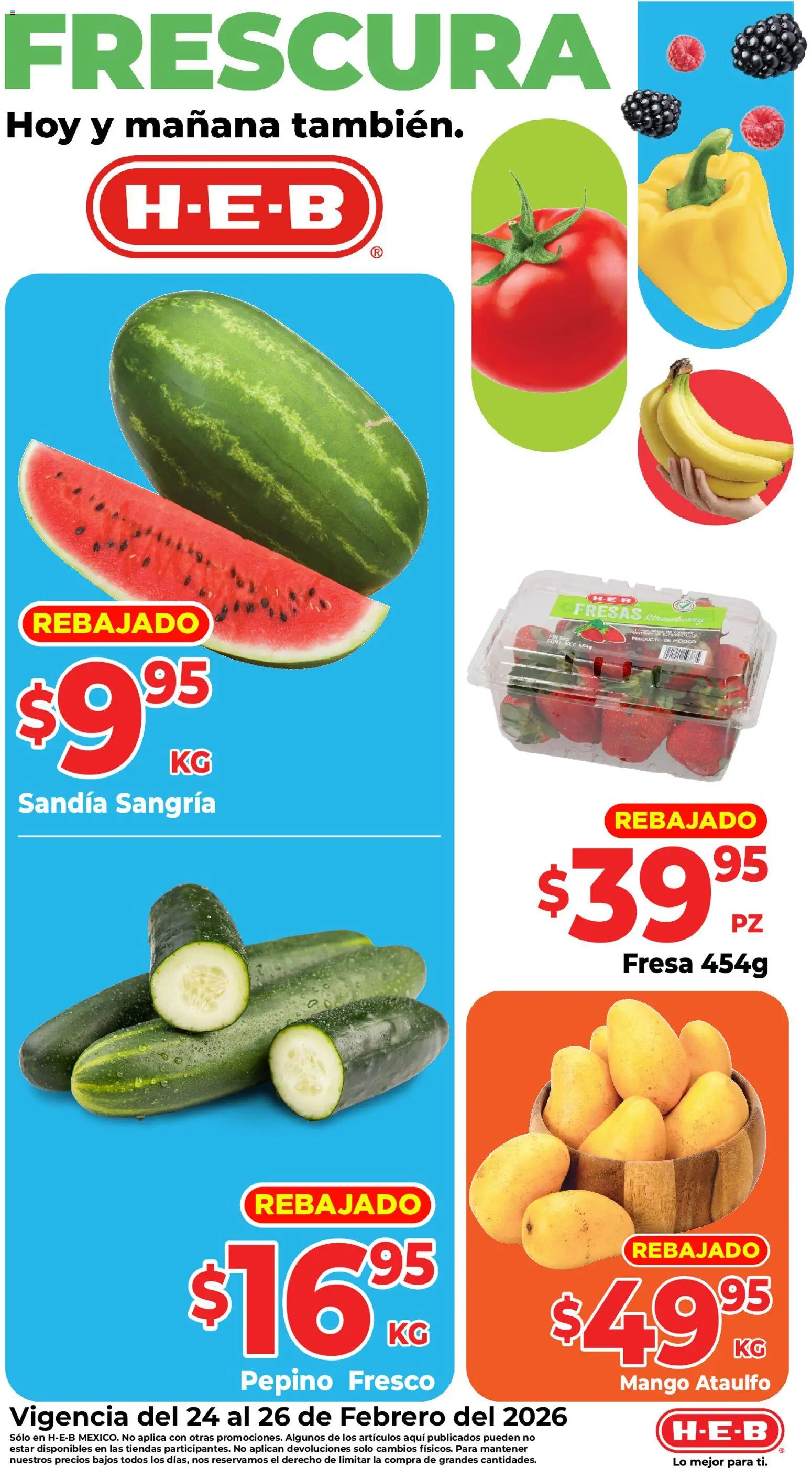 Vista previa las ofertas de la tienda H-E-B - Folleto Frutas y verduras desde el 24/02/2026 