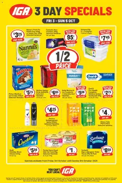 Preview of catalogue 3 Day Specials - WA from shop IGA valid 03/10/2025