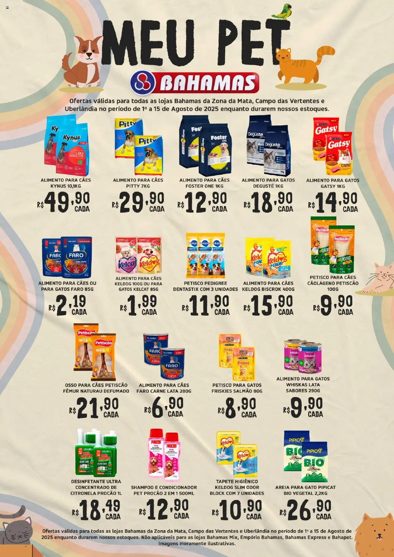 Bahamas Supermercados folheto "Ofertas Meu Pet" válido a partir de 01/08/2025 - número de página 1