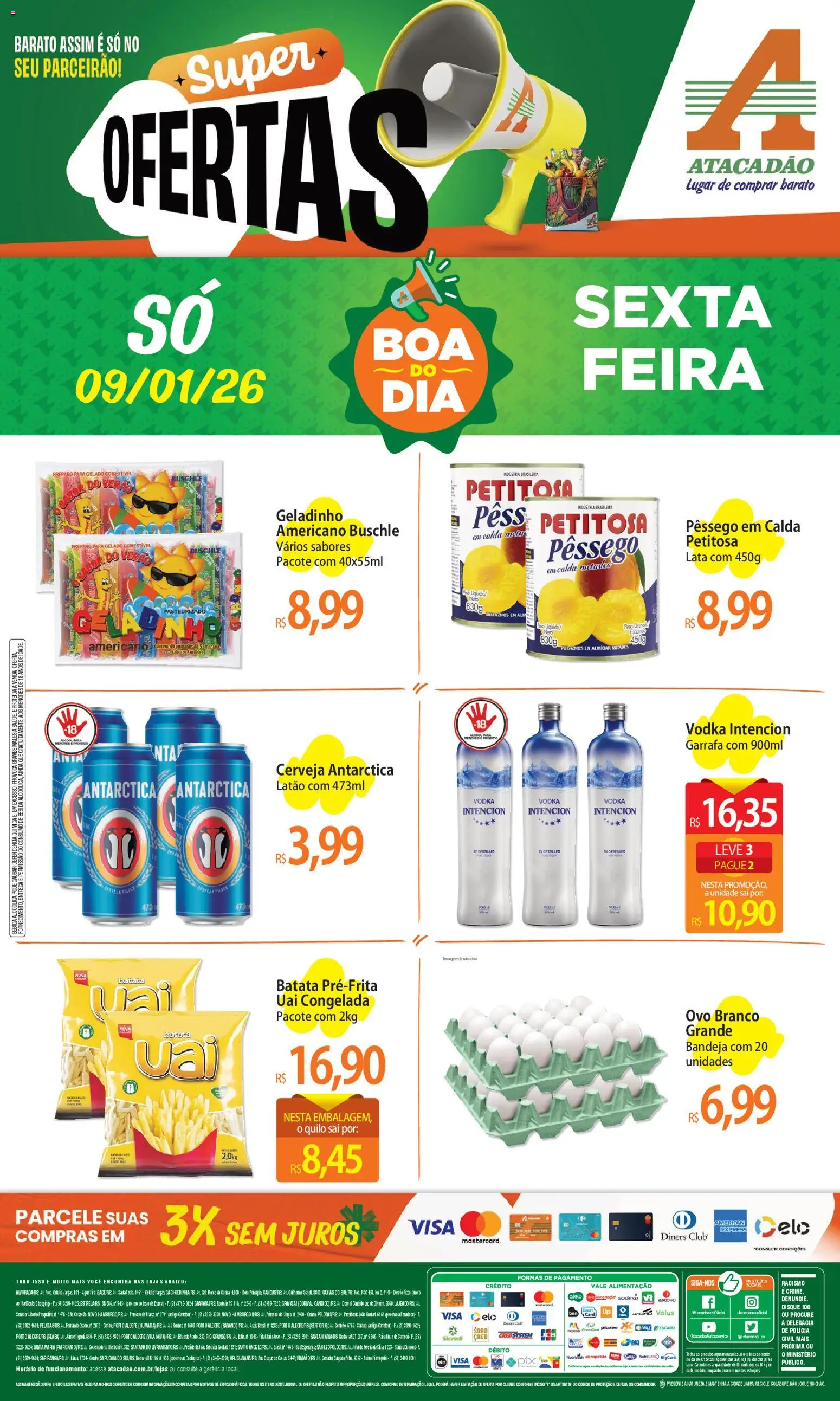 Pré-Visualização do folheto "Ofertas - RS" da loja Atacadão válido a partir de 09/01/2026