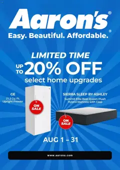 Ad Preview of Aaron's Monthly Ad from 08/01/2025