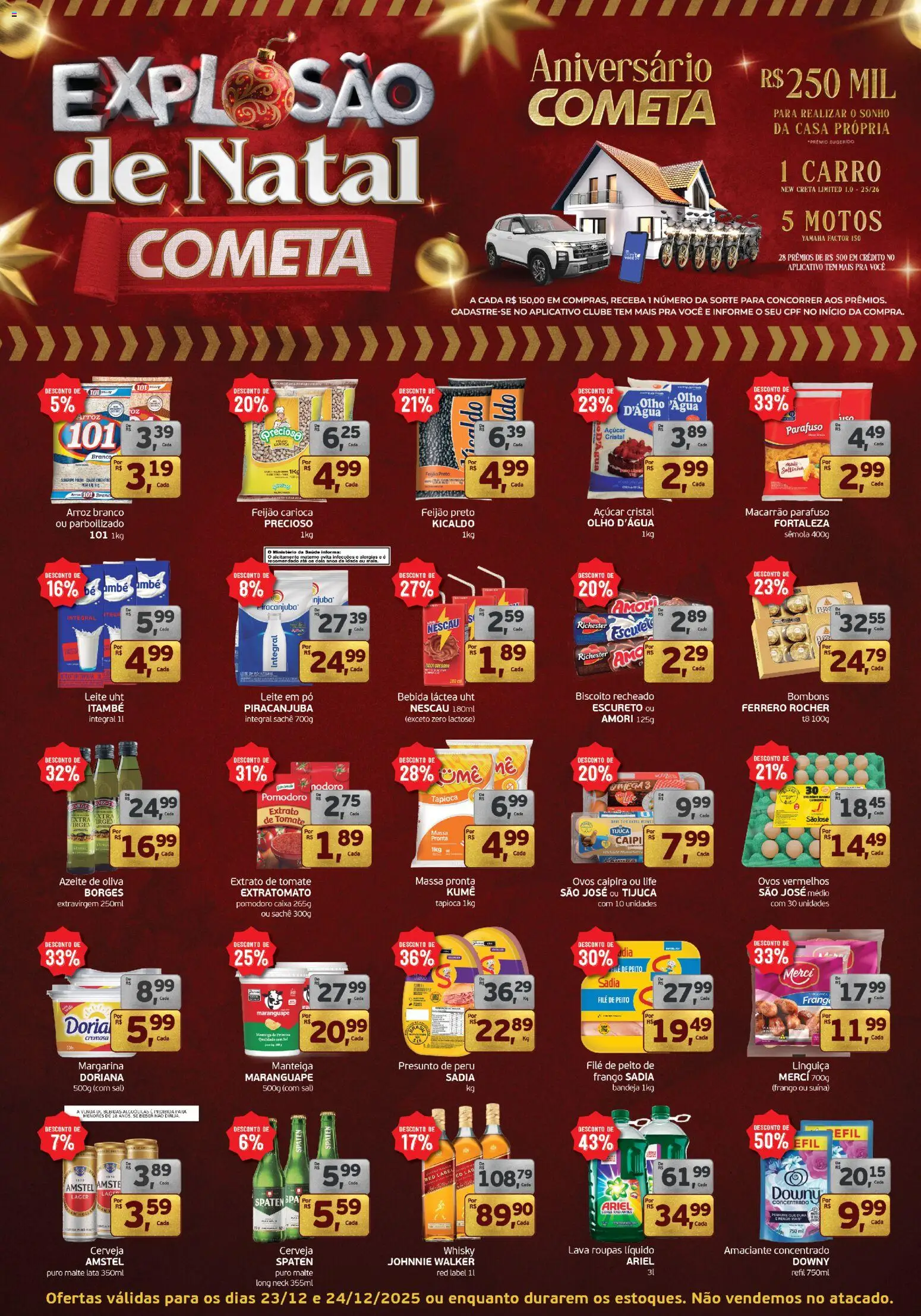 Pré-Visualização do folheto "Ofertas Explosão de Natal " da loja Cometa Supermercados válido a partir de 23/12/2025