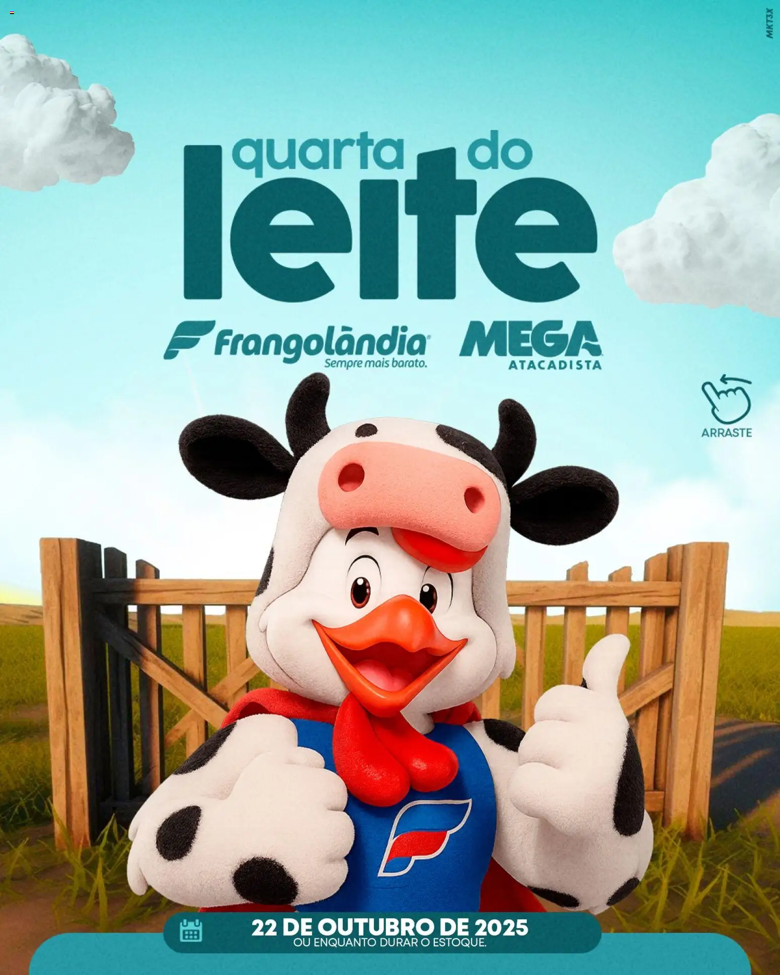 Frangolândia folheto "Ofertas Quarta do Leite" válido a partir de 22/10/2025 - número de página 1 - Leite