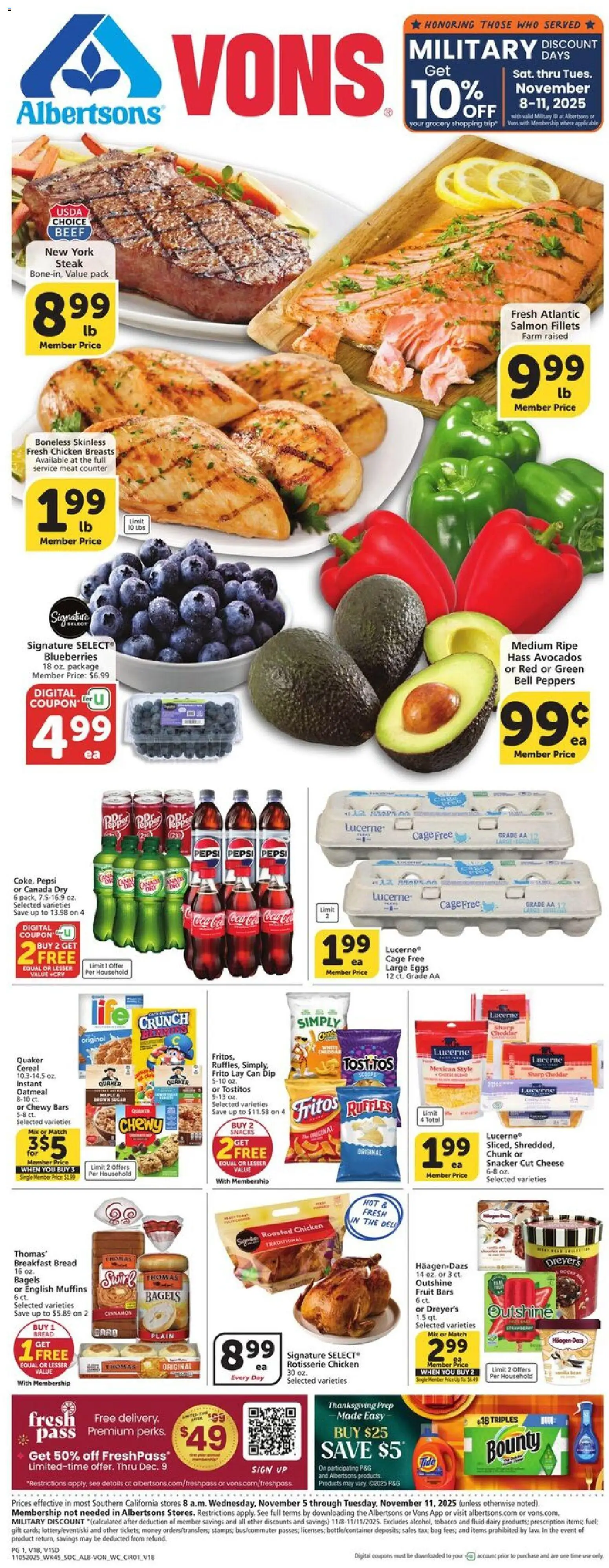Ad Preview of Vons Weekly Ad from 11/05/2025