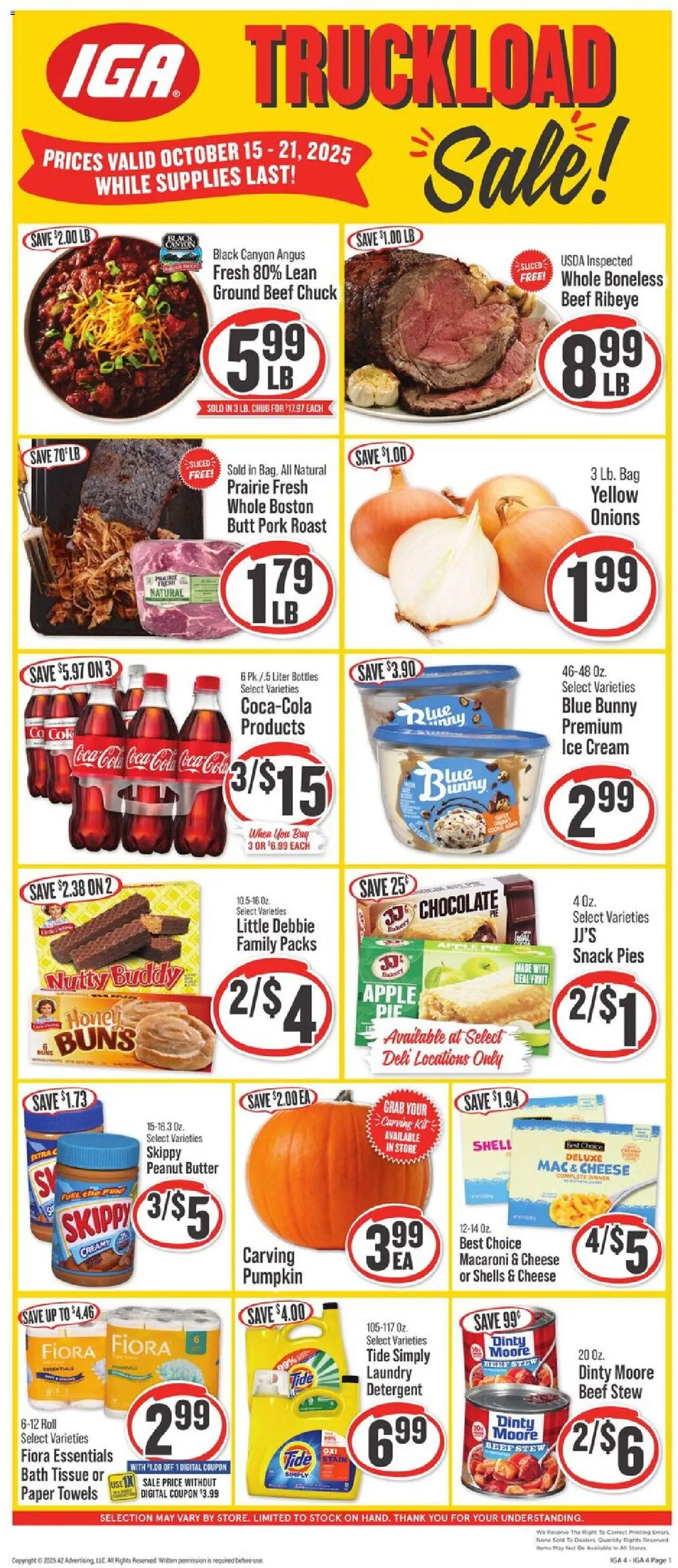 IGA Weekly Ad from 10/15/2025 - Flyer - Page number 1