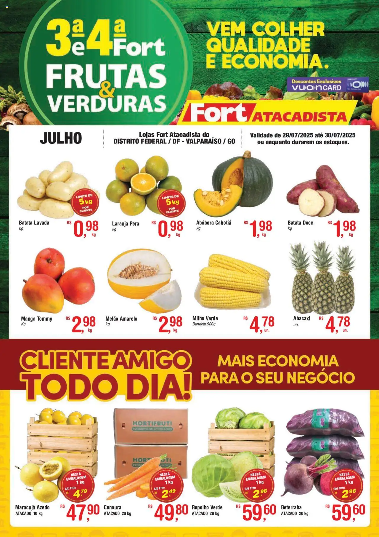 Fort Atacadista folheto "Ofertas Frutas, Verduras" válido a partir de 29/07/2025 - número de página 1