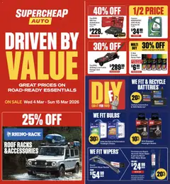 Preview of catalogue Supercheap Auto catalogue from shop Supercheap Auto valid 4 Mar 2026