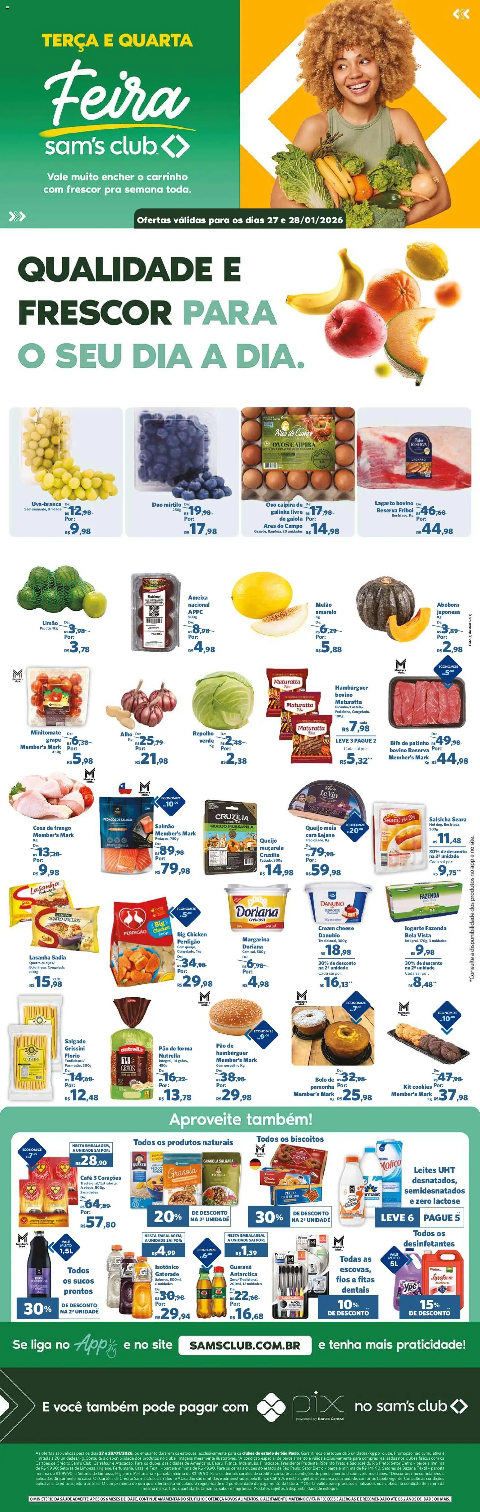 Pré-Visualização do folheto "Ofertas da semana" da loja Sam's Club válido a partir de 27/01/2026