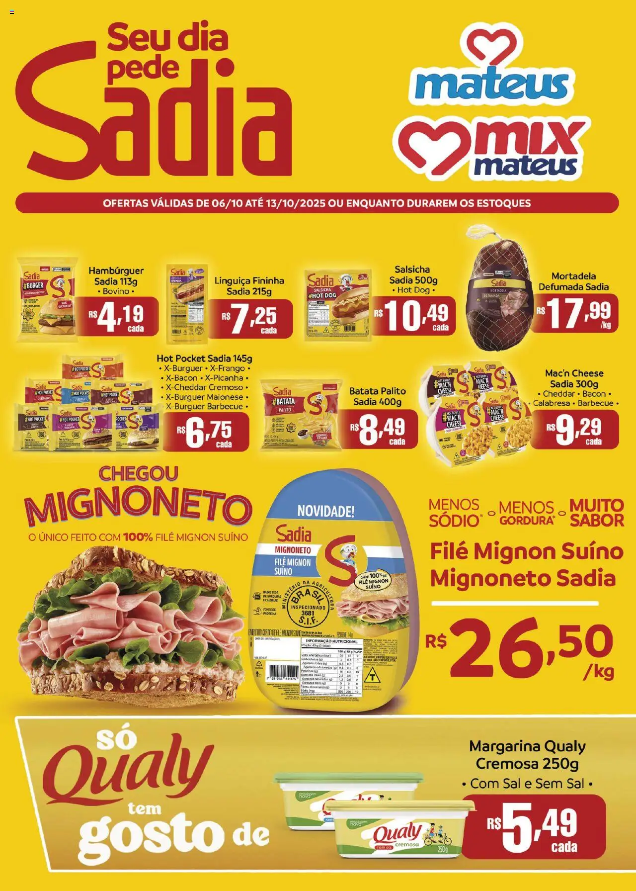 Mateus folheto "Ofertas Festival da Sadia" válido a partir de 06/10/2025 - número de página 1