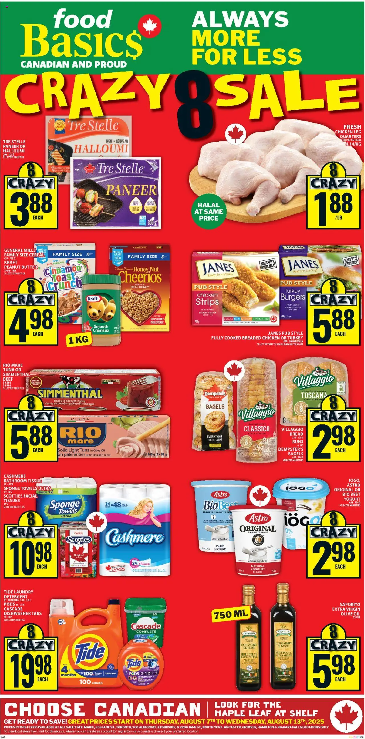 Food Basics flyer valid from Aug 07, 2025 - page number 1