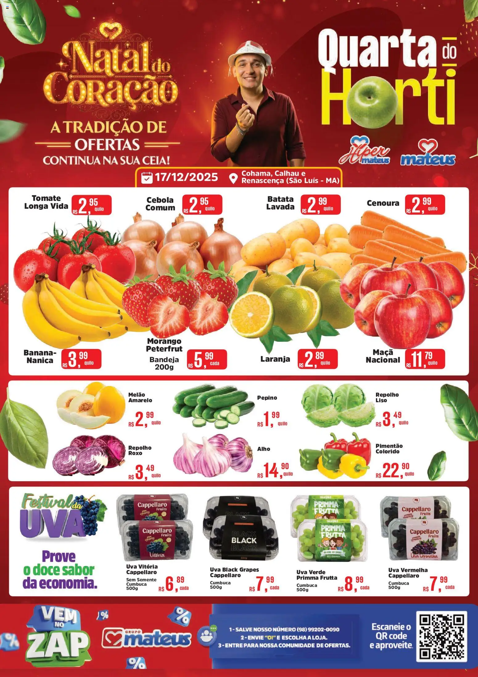 Pré-Visualização do folheto "Ofertas Quarta do Horti" da loja Mateus válido a partir de 17/12/2025