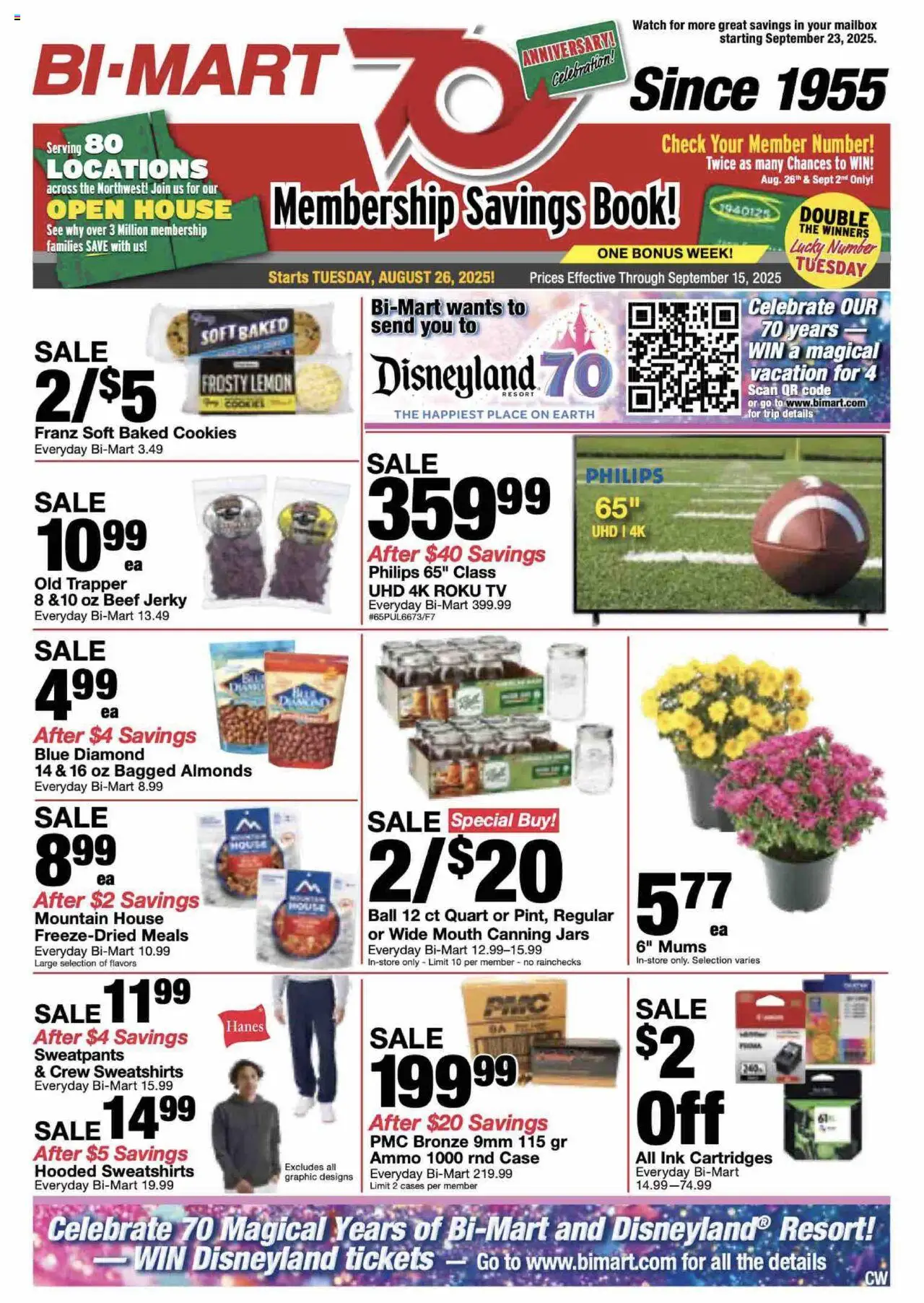 Bi-Mart Anniversary Savings Book from 08/26/2025 - Flyer - Page number 1