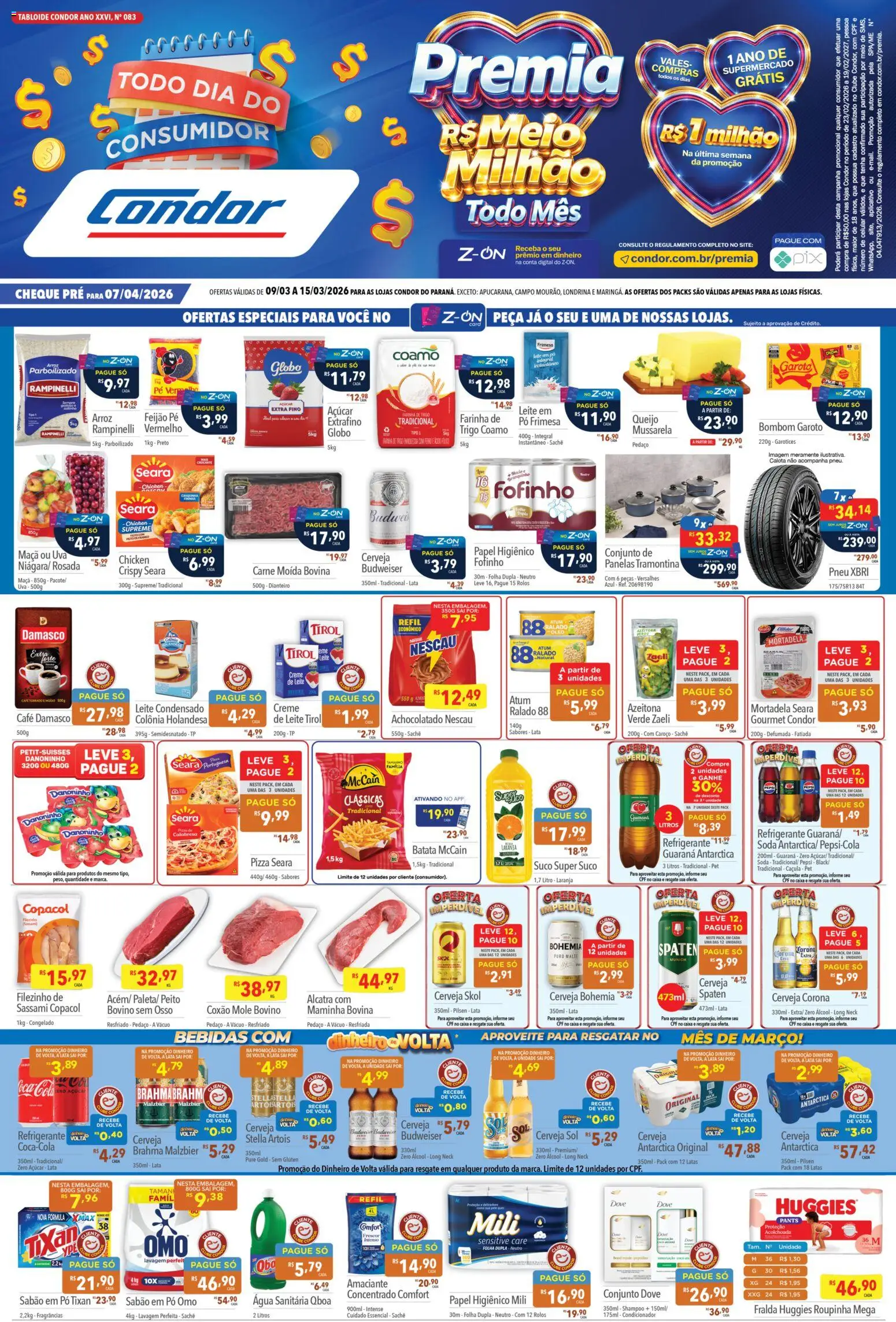 Pré-Visualização do folheto "Supermercados Condor ofertas Dia do Consumidor" da loja Supermercados Condor válido a partir de 09/03/2026